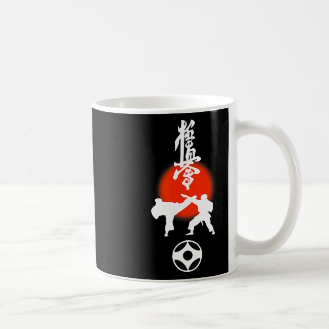 Kyokushin Kumite Karate Fan Design  Kaffeetasse (Rechts)