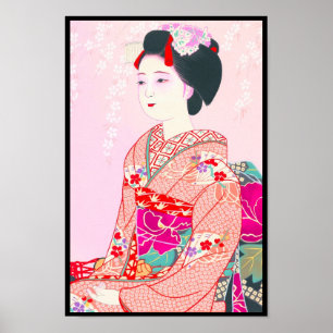 Kyōto Brocade, Vier Blätter - Japanische Dame vom  Poster