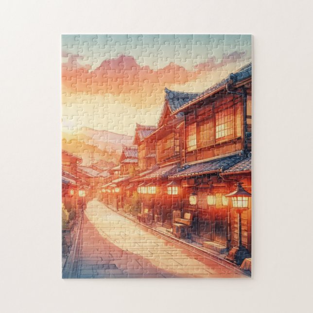 Kyoto Evening Street – Scenic Puzzle (Vertikal)