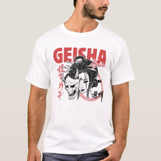 Kyoto Geisha x Oni Mask - Japanischer Fusion Stree T-Shirt