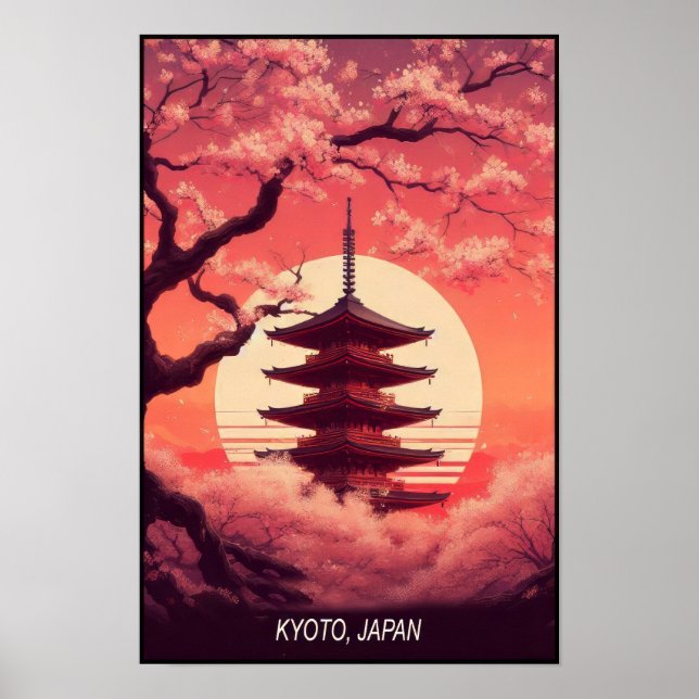 Kyoto in Blüte: Kirsche Blossom-Träume von Japan Poster (Vorne)