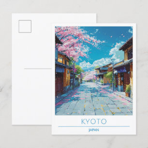 Kyoto Japan Art Vintage Travel Postkarte
