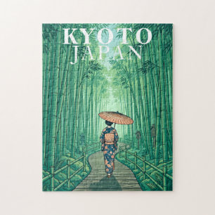 Kyoto Japan Bambuswald Puzzle Vintage