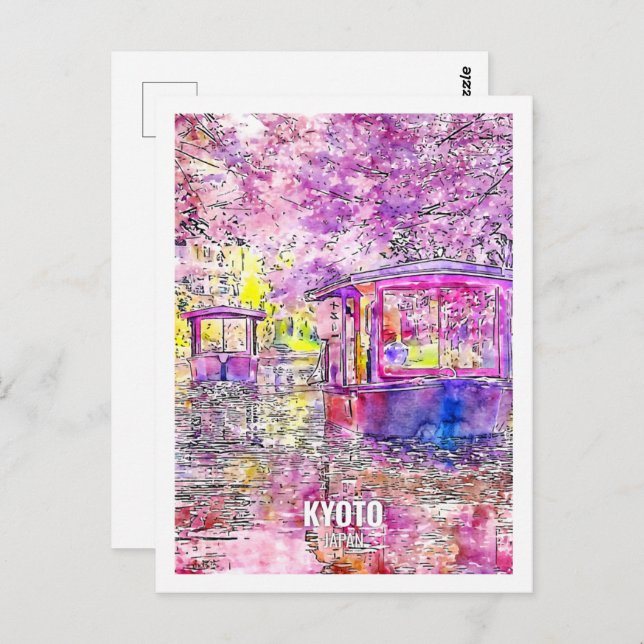 Kyōto Japan Der berühmte Wassersportplatz Postkarte (Vorne/Hinten)