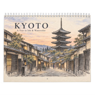 Kyoto Japan Four Seasons in Ink and Watercolor Kalender