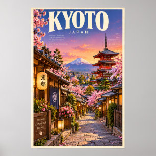 Kyoto Japan Kirschblüten-Pagode Reiseplakat Wa Poster