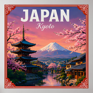 🌸 Kyoto Japan Kirschblütenzeit 🌸 Poster