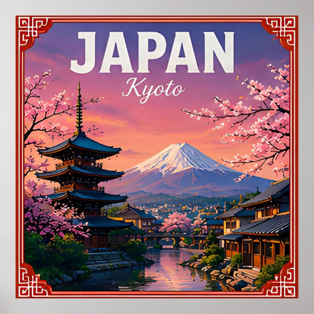 🌸 Kyoto Japan Kirschblütenzeit 🌸 Poster (Vorne)
