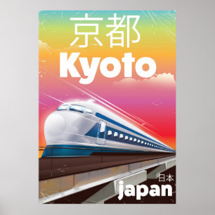 Kyoto Japan Kugel Bahn Vintage Reiseplakat Poster
