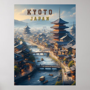 Kyoto Japan Landschaft Reise Vintage Poster