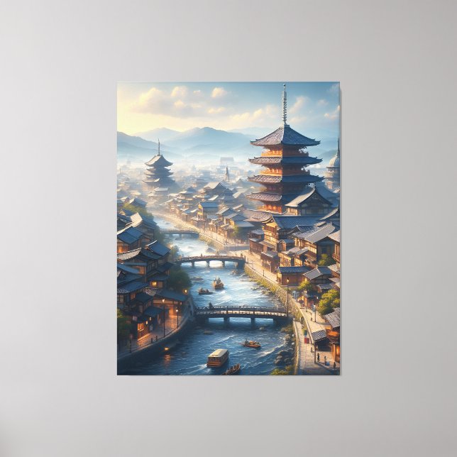Kyōto Japan Landschaftsreise Vintag Leinwanddruck (Vorderseite)