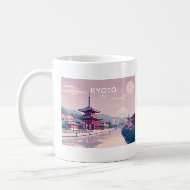 Kyōto Japan Pastell Travel Design Kaffeetasse (Links)