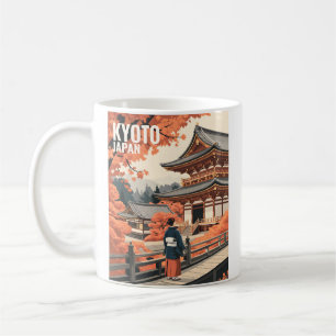 Kyoto Japan Reise Herbst Tempel Retro Personalisie Kaffeetasse