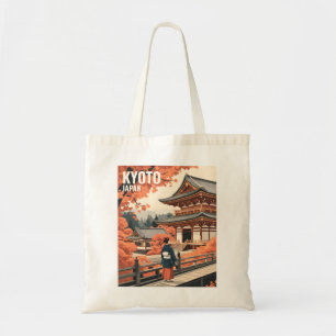 Kyoto Japan Reise Herbst Tempel Retro Personalisie Tragetasche