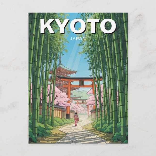 Kyoto Japan Reise Postkarte (Vorderseite)