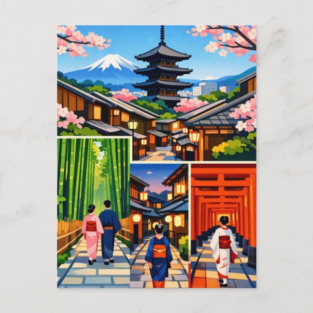 Kyoto Japan Reise  Postkarte (Vorderseite)