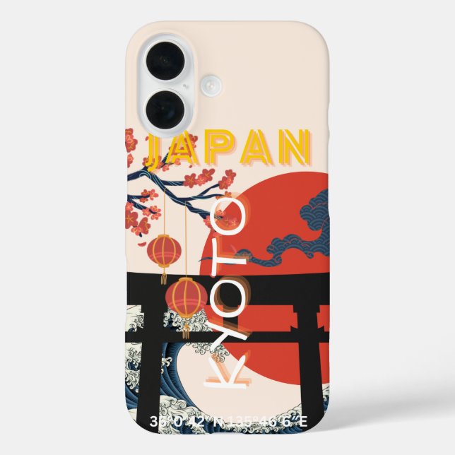 Kyōto Japan Reisekunst, Retro Reisekunst Case-Mate iPhone Hülle (Rückseite)