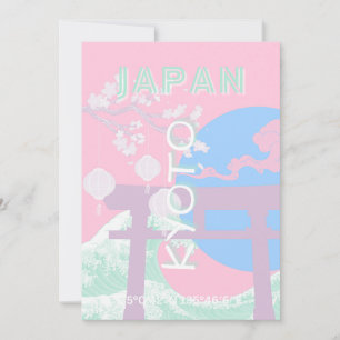 Kyōto Japan Reisekunst, rosa Preppy Art Feiertagskarte