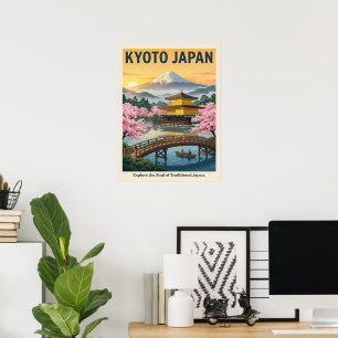 Kyoto Japan Reiseplakat Asiatische Wandkunst Poster