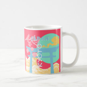Kyoto Japan Retro Travel Art Kaffeetasse