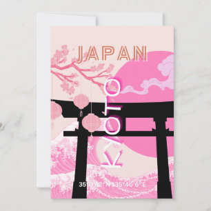 Kyōto Japan Rosa Reisekunst Feiertagskarte