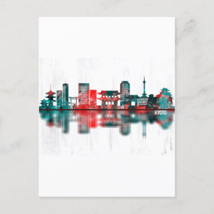 Kyoto Japan Skyline Feiertagspostkarte
