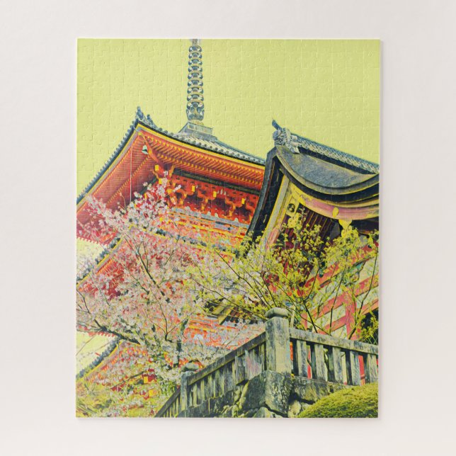 Kyoto Japan Tempel Springtime Fotografie Puzzle (Vertikal)