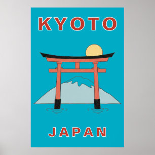 Kyoto Japan Torii-Tor Kunst Minimalistische Reise Poster