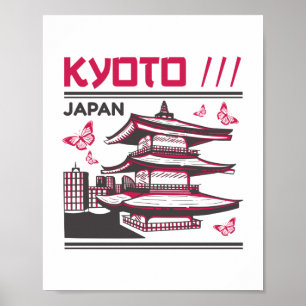 Kyoto Japan Traditionelles Tempel Stadt Kunst Desi Poster