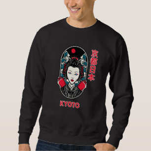 Kyoto Japan Trippy Geishi mit blauen Augen Japanis Sweatshirt