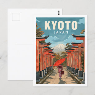 Kyoto Japan Vintag berühmter Reiseort Postkarte