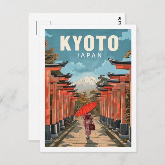 Kyoto Japan Vintag berühmter Reiseort Postkarte (Vorne/Hinten)