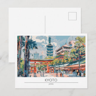 Kyoto Japan Vintage Kunst Reise Postkarte
