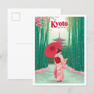 Kyōto Japan Vintage Kunstausstellung Postkarte