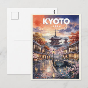 Kyoto Japan Vintage Reise Postkarte