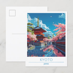 Kyoto Japan Vintage Travel Postkarte