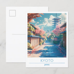 Kyoto Japan Vintage Travel Postkarte