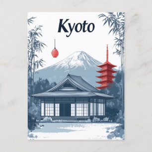 Kyoto: Japanischer Tempel, Pagode und Berg Postkarte