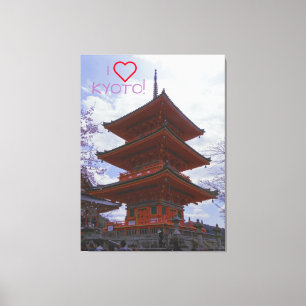 ❤ Kyoto, Japans Kiyomizu-Dera auf einem Leinwanddruck