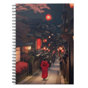 Kyoto Nachtlaternen Notizbuch Notizblock