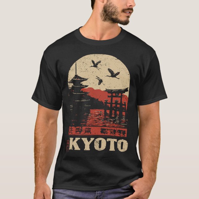 Kyoto-Nebel - Zen-Stadtbild-Poster T-Shirt (Vorderseite)