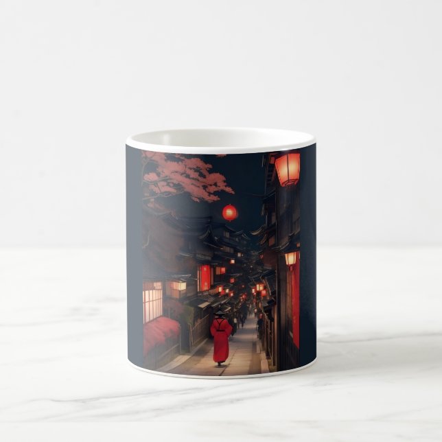 Kyoto Night Lantern Walk Mug Kaffeetasse (Mittel)