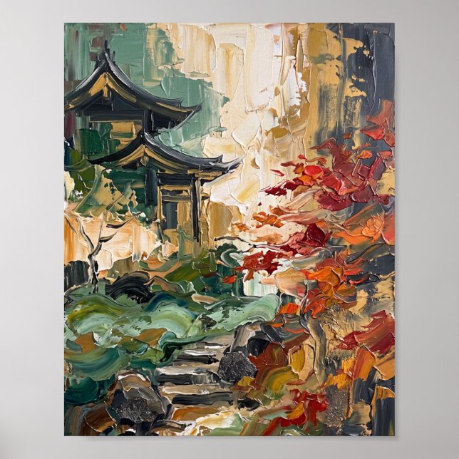 Kyoto Poster Luxus Abstracte Ölgemälde (Vorne)