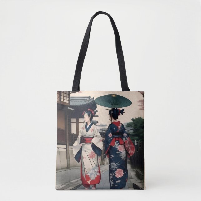 Kyoto Spring Walk Kimono Tote Bag (Vorderseite)