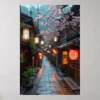 Kyoto-Straße bei Dämmerung – Laterne Japanische Ku