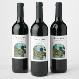 Kyoto Wedding Japan Gunst Personalisiert Weinetikett