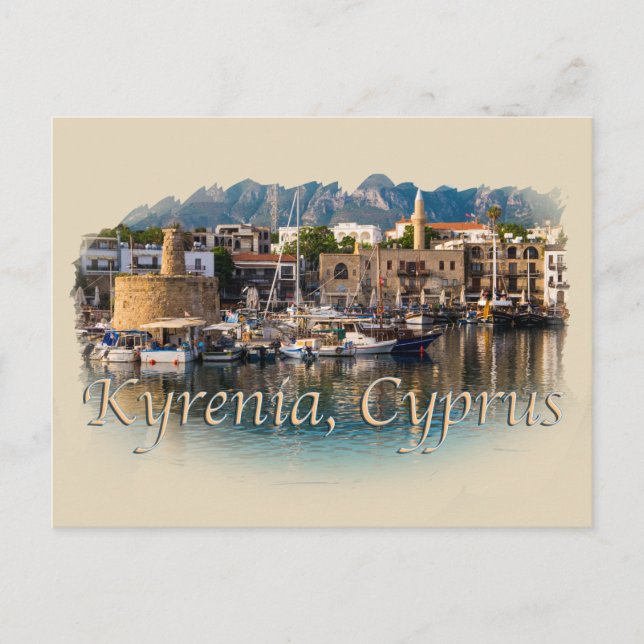 Kyrenia, Zypern: Hafen Postkarte (Vorderseite)