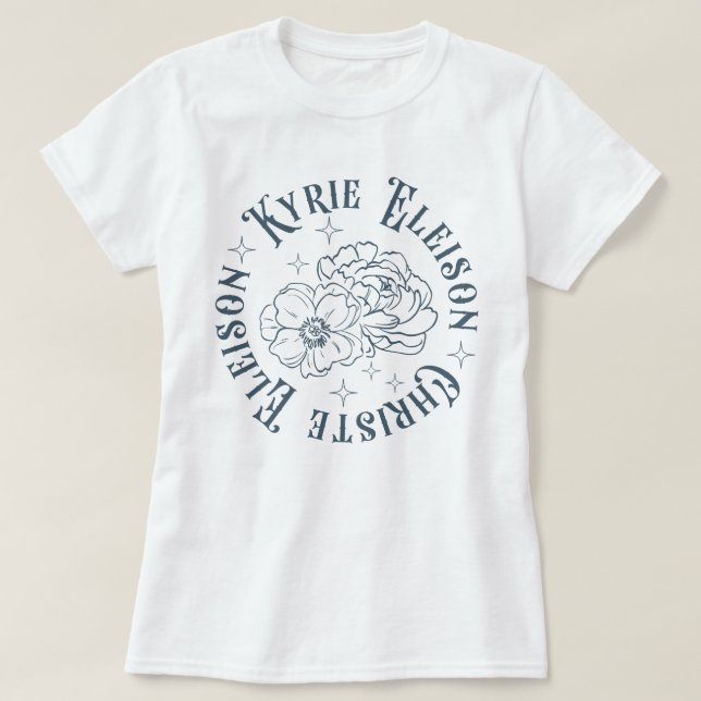 Kyrie Eleison Christe Eleison Retro Katholic T-Shirt (Design vorne)