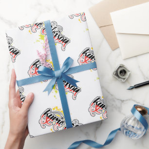 Kyrie Eleison Religious Phrase Stylized Text Geschenkpapier