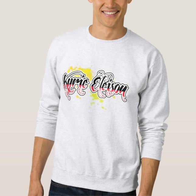 Kyrie Eleison Religious Phrase Stylized Text Sweatshirt (Vorderseite)